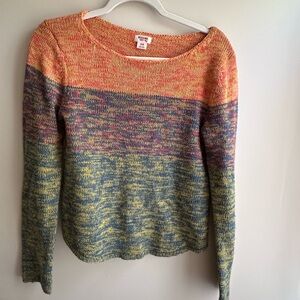 Rainbow Colored Crew Neck Sweater